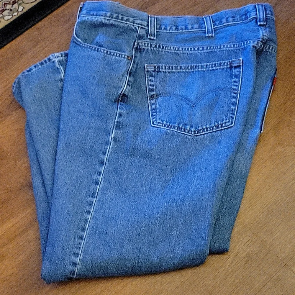 Levi's 505 regular fit denim blue jeans straight 100% cotton medium wash 40x30…